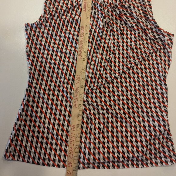 Calvin Klein Sleeveless Size Small Tunic in Black/Red/White/Tan - Picture 7 of 9